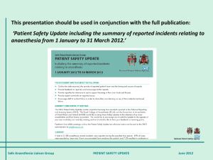 Patient Safety Update - The Royal College of Anaesthetists
