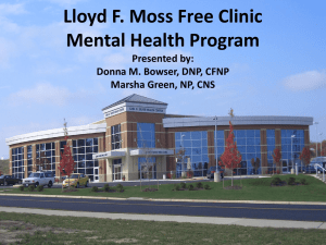 Lloyd F. Moss Free Clinic Mental Health Program Presented by