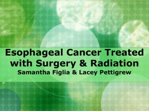 Esophagus Cancer Treated with Surgery & Radiation