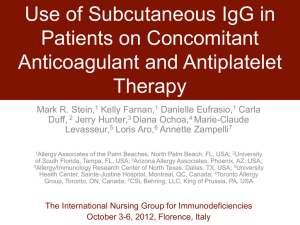 Use of Subcutaneous IgG in Patients on Concomitant