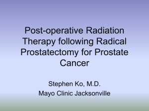 Post-operative Radiation Therapy following