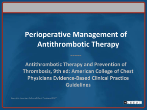 Perioperative Management of Antithrombotic Therapy