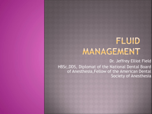 Fluid Management For Dental Anesthetist