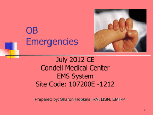July 2012 CE OB Emergencies
