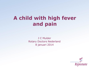 A child with high fever and pain