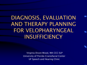 diagnosis and evaluation of velopharyngeal insufficiency