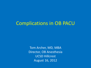 Obstetric Anesthesia - UC San Diego Health Sciences