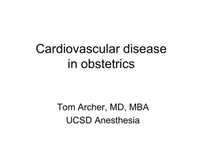 Cardiovascular Disease in OB - UC San Diego Health Sciences
