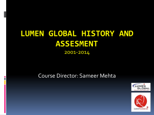 LUMEN GLOBAL HISTORY AND ASSESMENT