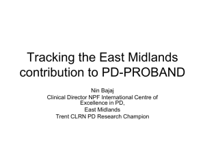 Tracking the Nottingham contribution to PD-PROBAND