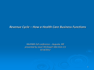 Revenue Cycle – Process flow