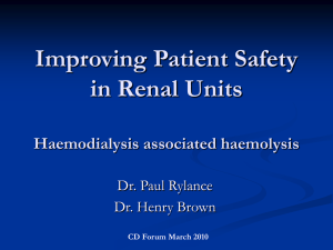 Improving Patient Safety in Renal Units