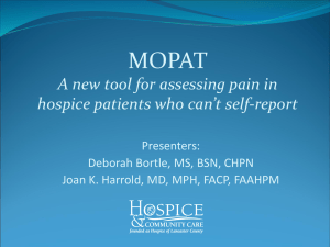 A new tool for assessing pain in hospice patients who can`t self