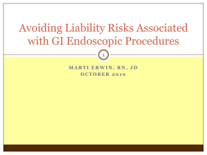 Avoiding Liability Risks Associated with GI Endoscopic