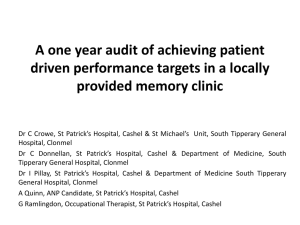 A one year audit of achieving patient driven