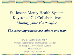 St. Joseph Mercy Health System – ICU Collaborative