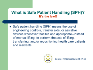 Safe Patient Handling (SPH) - Women and Infants Hospital of Rhode
