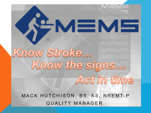 Know Stroke, Know the Signs, Act in Time – Mack Hutchison, BS, AS