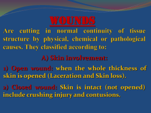 Wound: Is cutting in normal continuity of tissue structure by physical