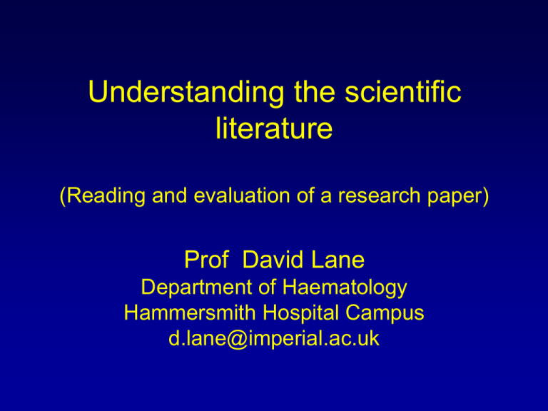 presentation on scientific literature