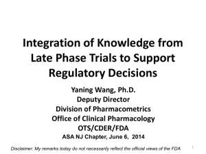 Integration of Knowledge from Late Phase Trials to Support