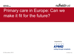 Primary care in Europe: Can we make it fit for the