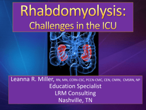 Rhabdomyolysis: Challenges in the ICU