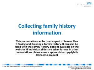 Taking and drawing a family history