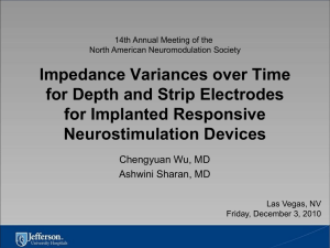 Impedance Variances over Time for Depth and Strip Electrodes for