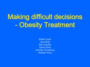 Options for Weight Management and Surgical Service Provision