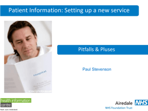 Patient Information: Setting up a new service