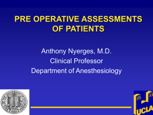 Preoperative Assessment - UCLA Department of Surgery