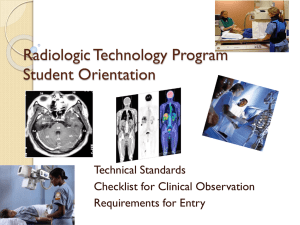 Radiologic Technology Program Student Orientation
