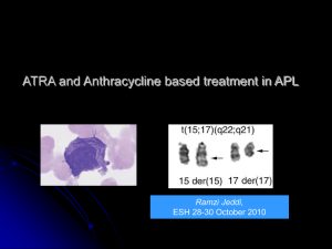 ATRA and Anthracycline based treatment in APL