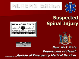 NYS Spinal Protocol Update