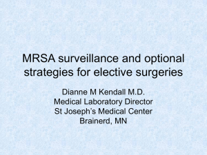 MRSA surveillance and optional strategies for