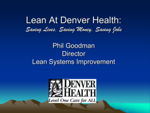 Sustaining Lean Process Improvements at Denver Health