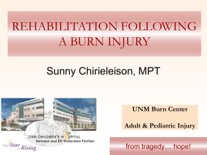 Rehabilitation following a burn injury