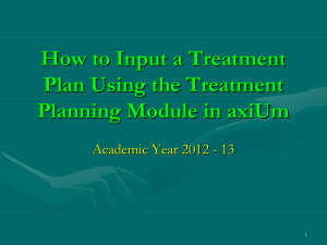 How to Use the Treatment Planning Module