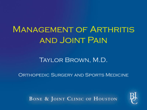 Management of Arthritis and Joint Pain