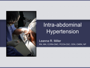 Intra-abdominal Hypertension - Focus on Respiratory Care & Sleep