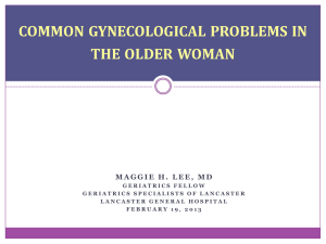 Common Gynecological Problems in the Elderly