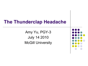 The Thunderclap Headache - A Yu 07 14 10