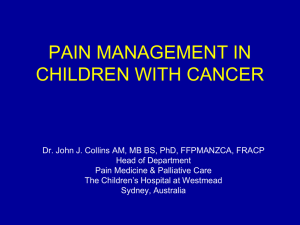 Challenges in Cancer Pain Management