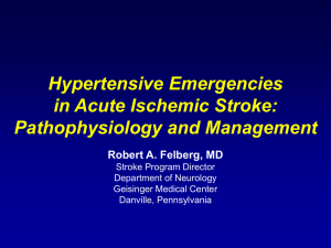 Hypertensive Emergencies in Acute Ischemic Stroke