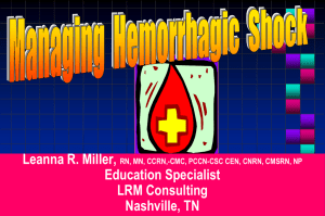 Managing Hemmorhagic Shock