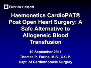 Haemonetics CardioPAT® Post Open Heart Surgery