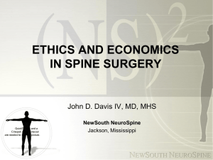 Ethics & Economics in Spine Surgery