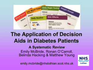 The Application of Decision Aids in Diabetes Patients
