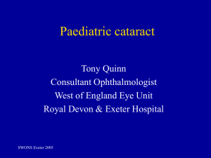 Paediatric cataract